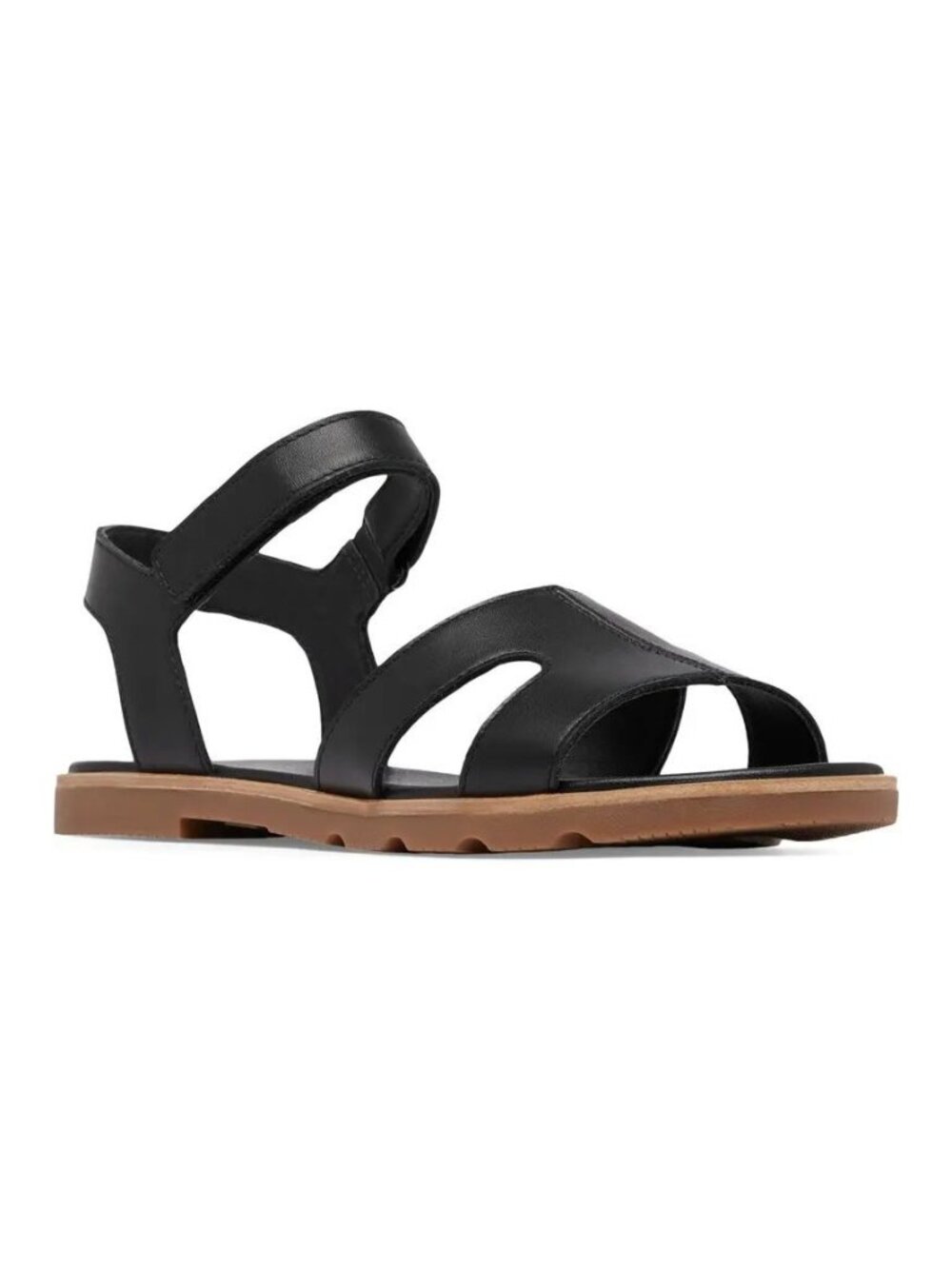 Sorel Ella III Ankle Strap Sandal Black Leather size 11